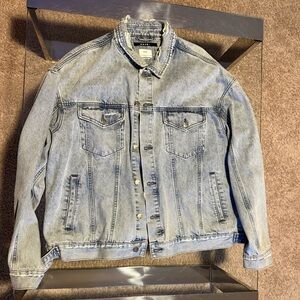 Ksubi Distressed Denim Jacket – Light Wash (Size XXL)